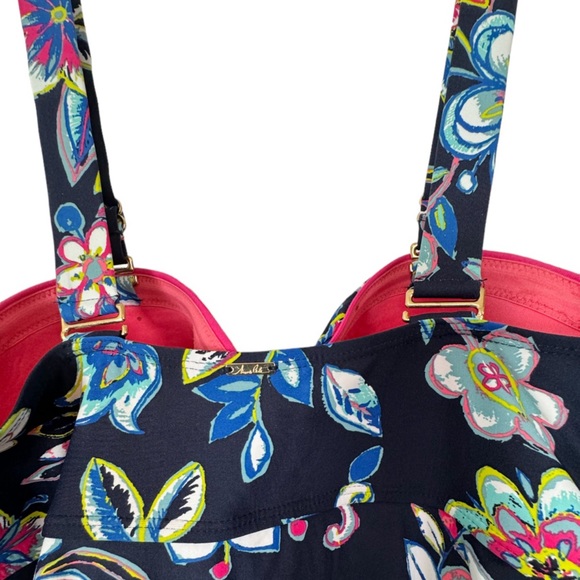 Ann Cole Twist Front Shirred Swimsuit Size 20W - Picture 10 of 16